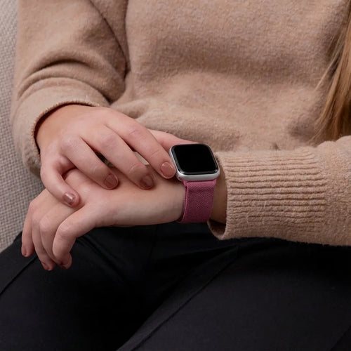 Apple Watch elastisch bandje (knalroze)