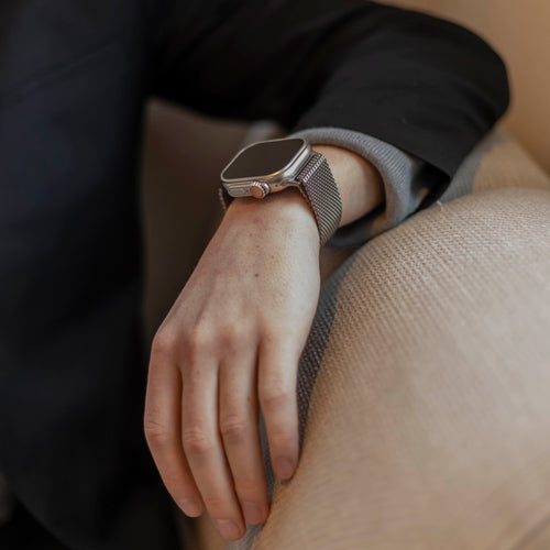 Milanese Loop Strap P-Buckle, silver, lifestyle photo