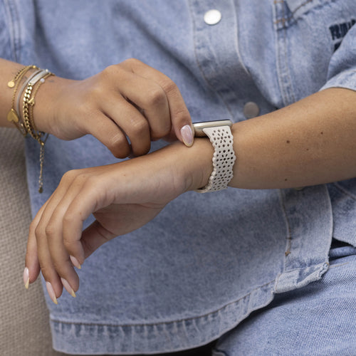 Fitbit Versa 3 siliconen bandje met patroon (zand roze)
