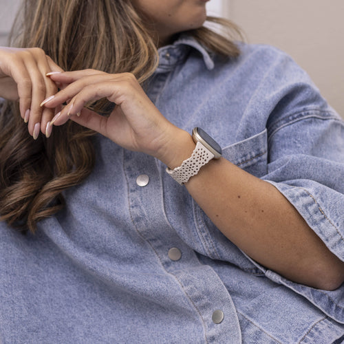 Fitbit Versa 3 siliconen bandje met patroon (zand roze)