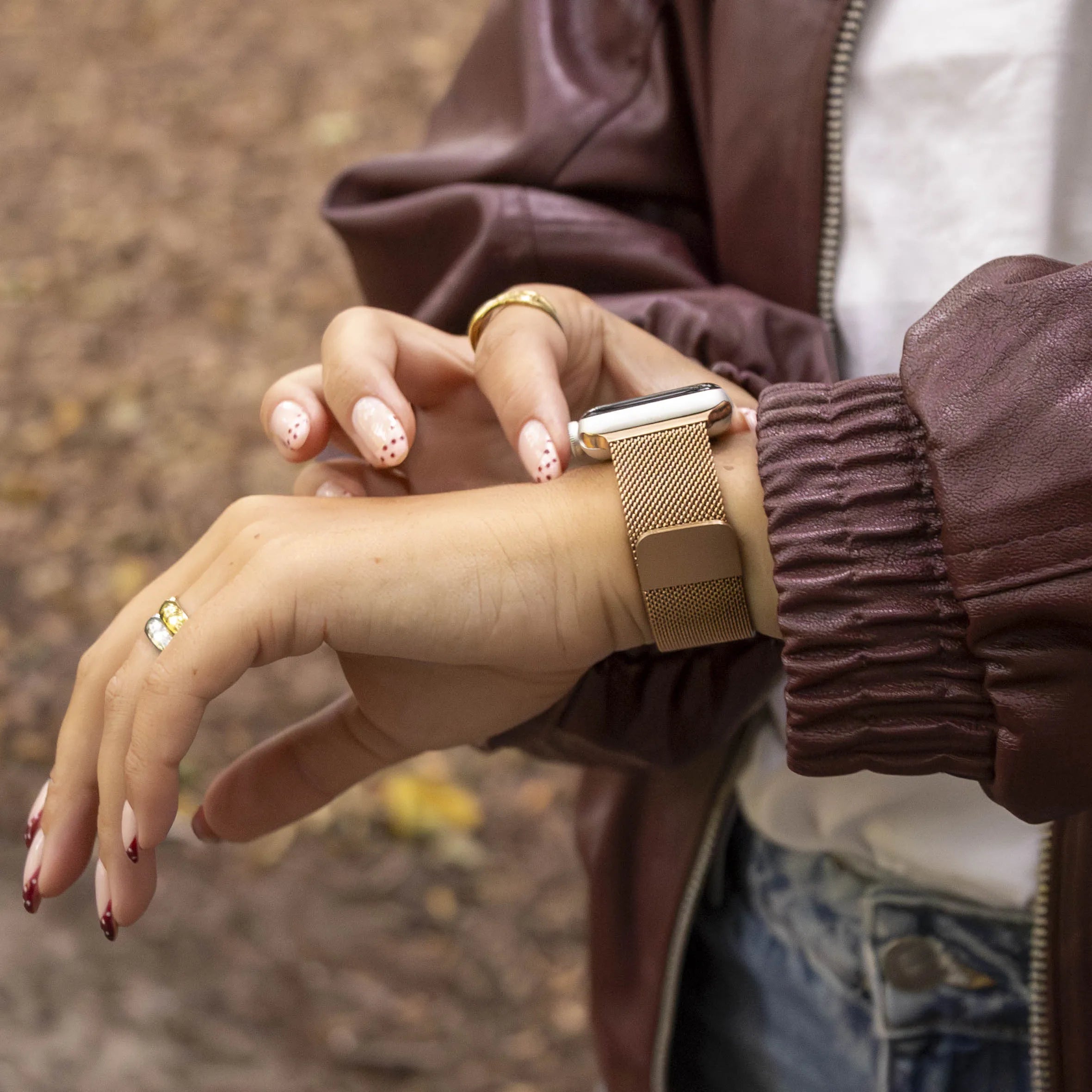 Apple Watch milanese band (rosé goud) 