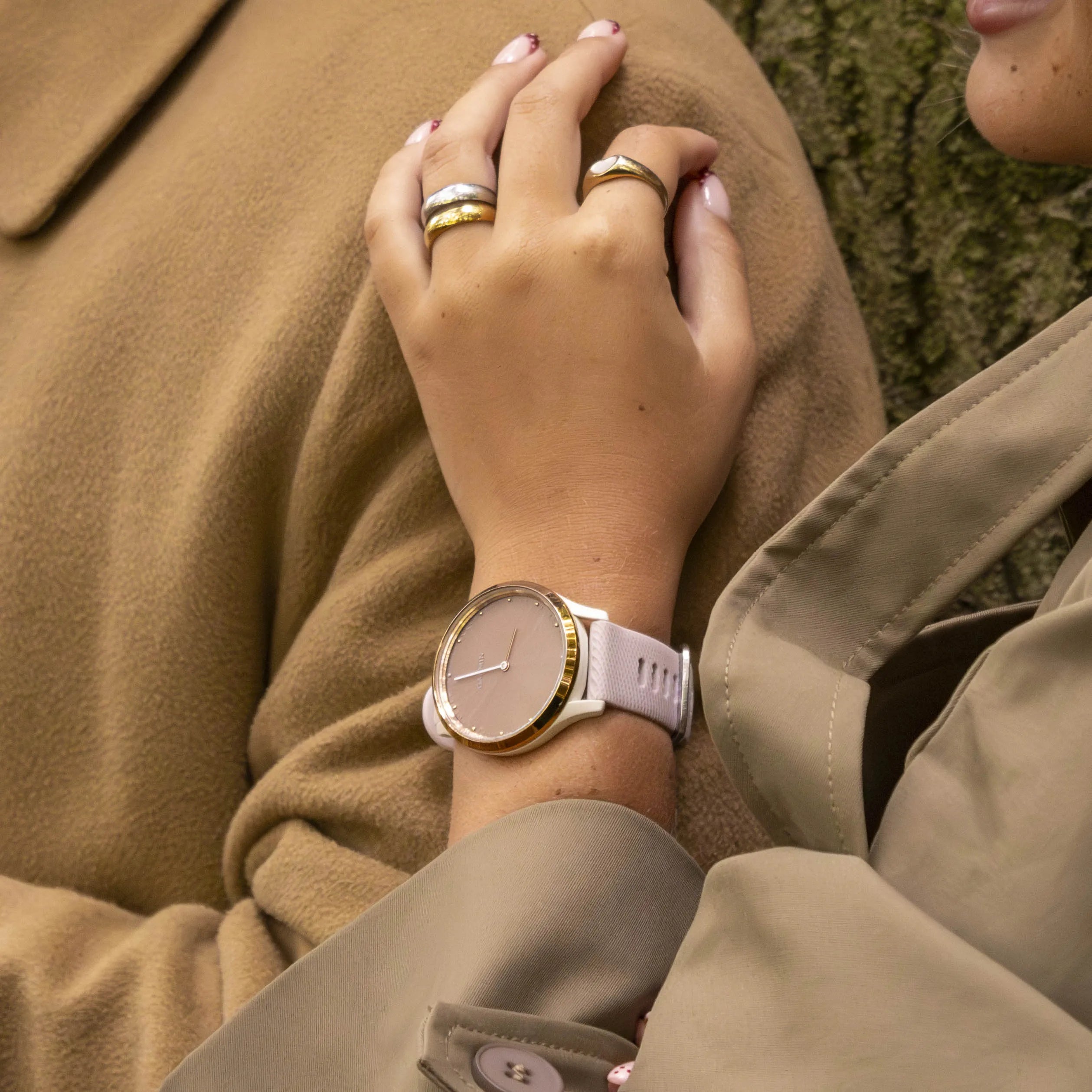 Coros Apex 46mm siliconen bandje (roze)