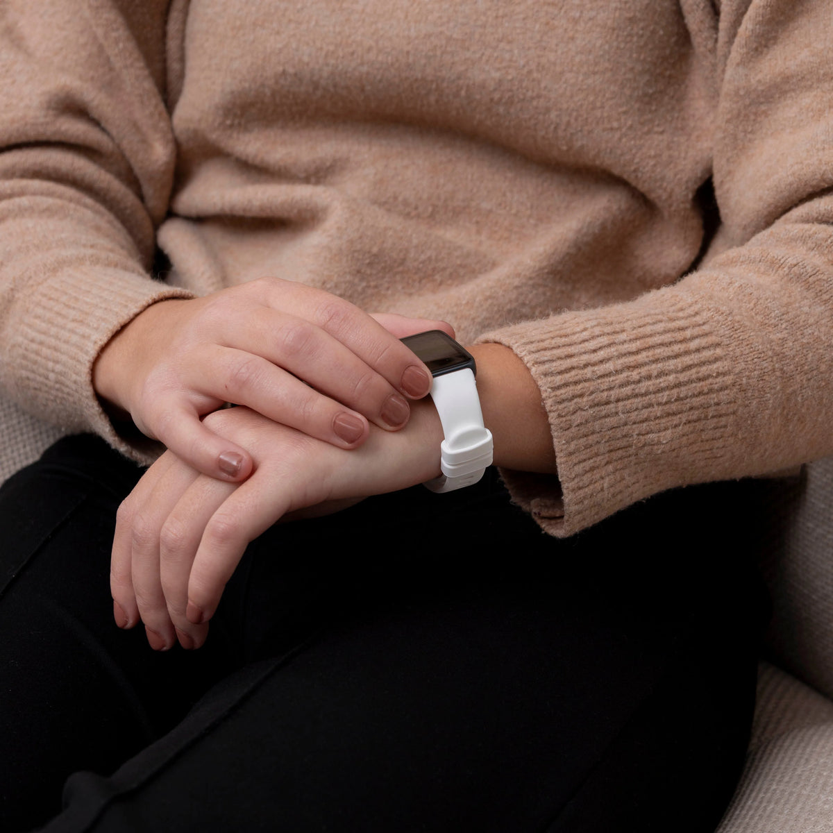 Silicone Strap, white, lifestyle photo