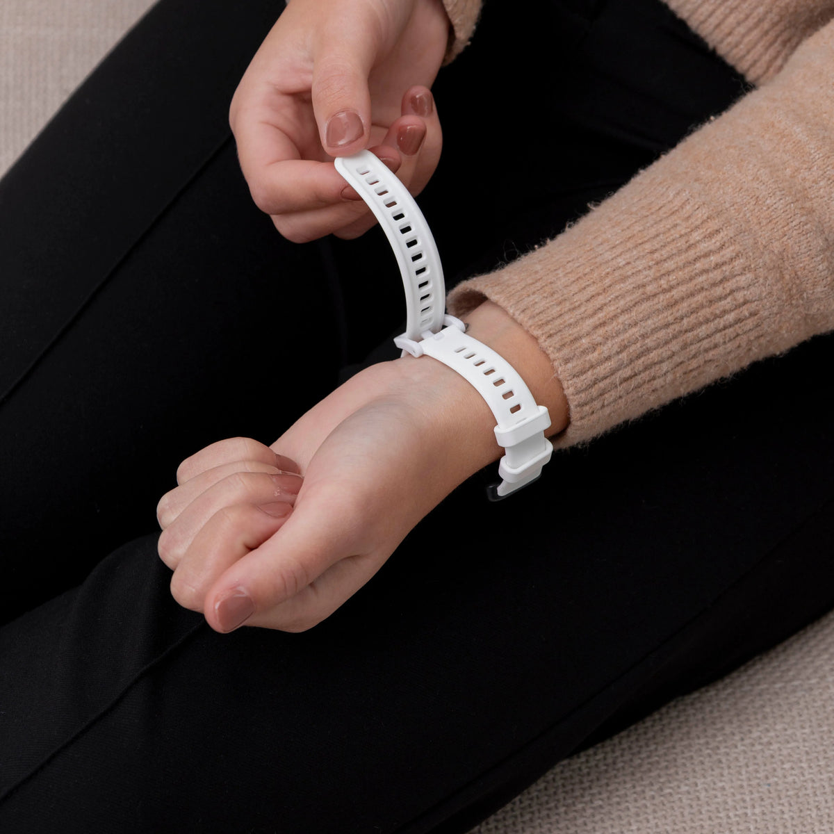 Silicone Strap, white, lifestyle photo
