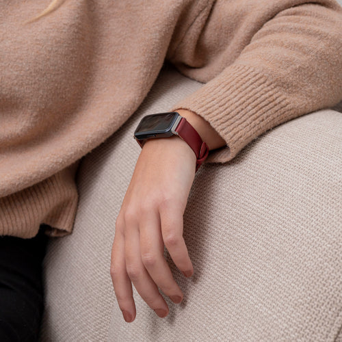 Huawei Band 8 Leather Strap (Wine Red)