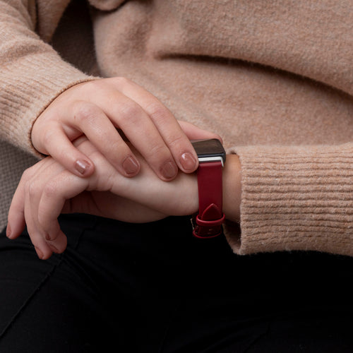 Huawei Band 8 Leather Strap (Wine Red)