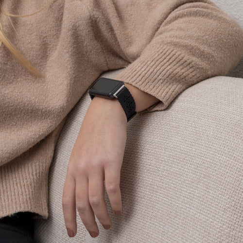 Patterned Silicone Strap, black, lifestyle photo
