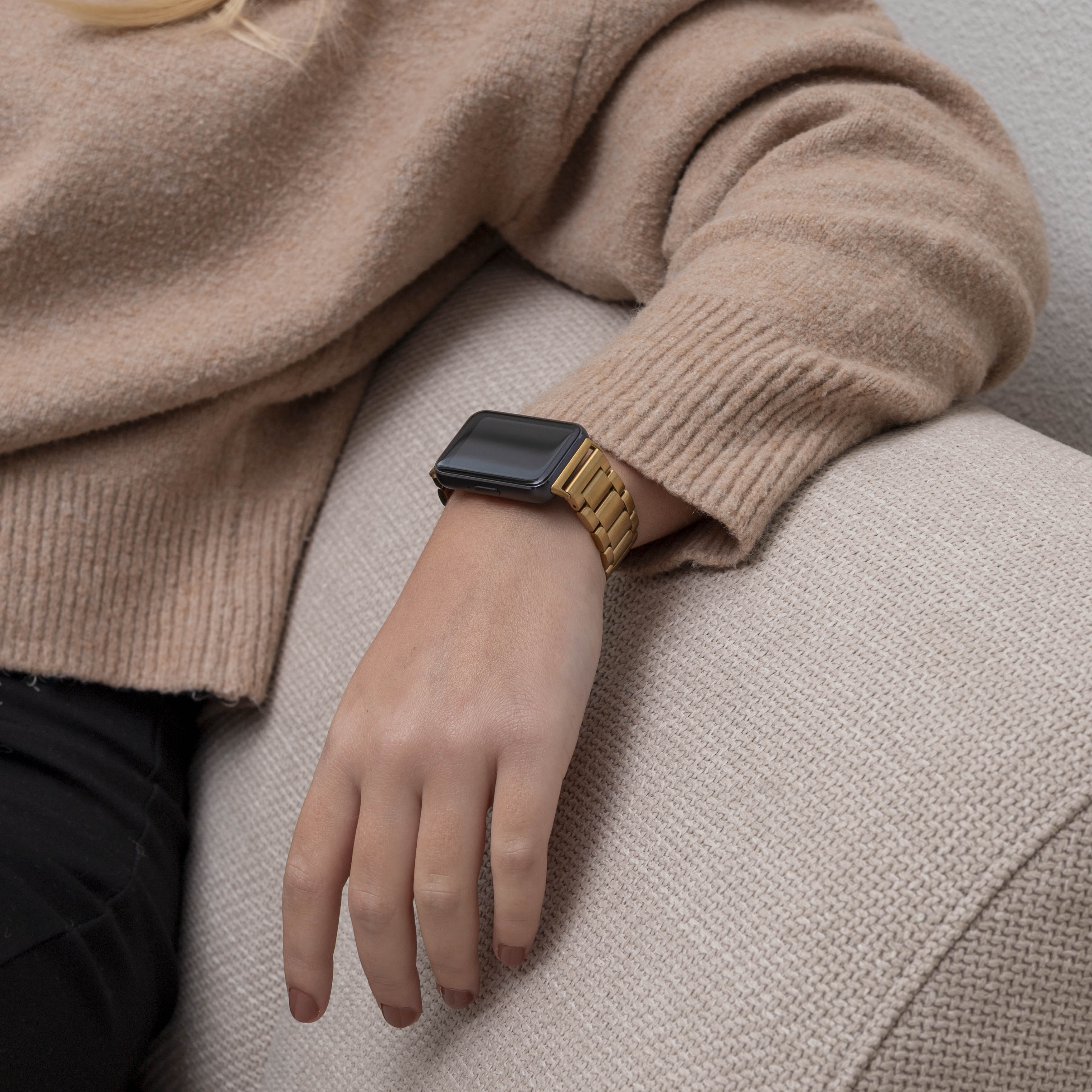 Samsung Galaxy Fit 3 stalen bandje (goud)