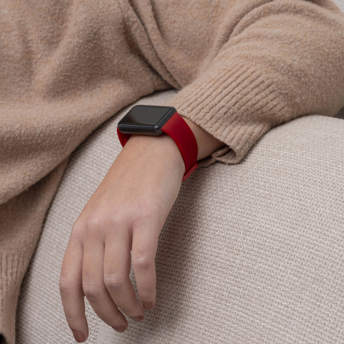 Silicone Strap, red, lifestyle photo