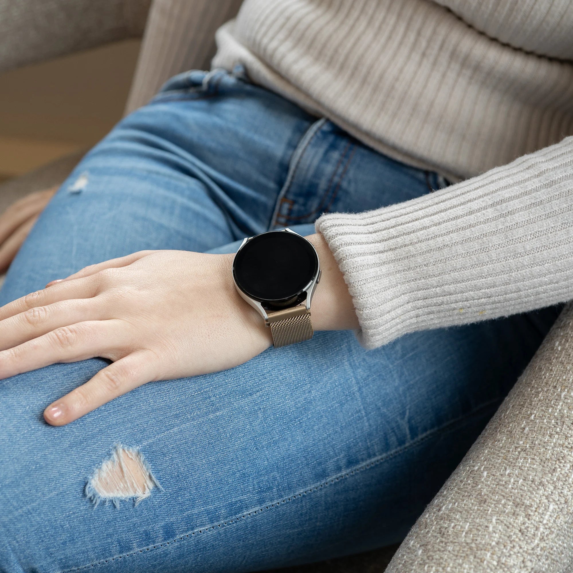 Samsung Galaxy Watch 7 - 40mm Milanese band (champagne)
