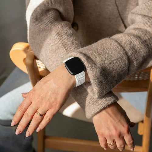 Fitbit Sense geweven bandje (wit)
