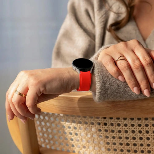 Silicone Strap 'Perfect Fit', bright red, lifestyle photo