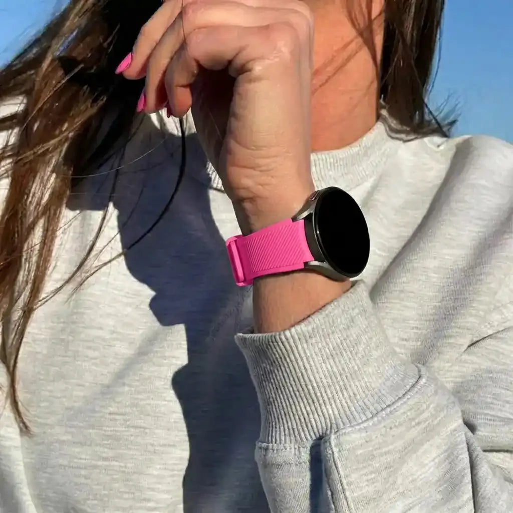 Amazfit Bip U (Pro) Twill Silicone Strap (Bright Pink)