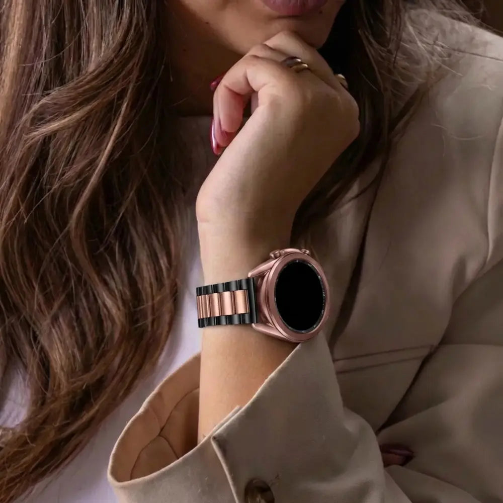 Huawei Watch GT 4 - 41mm stalen band zwart/roze