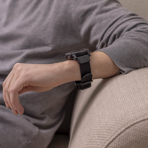Garmin Fenix 5x / 6x nylon gesp band (zwart)