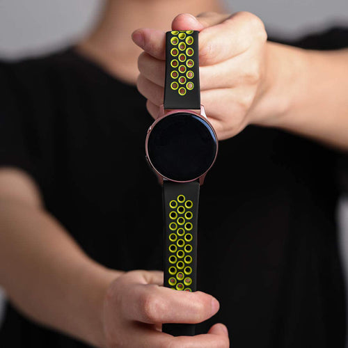 Silicone Sport Strap, black/yellow, lifestyle photo