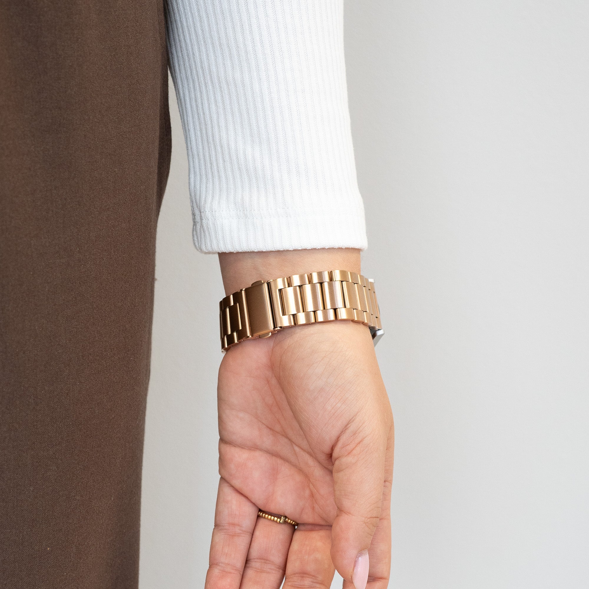 Bandz Garmin Vivomove Trend stalen band 'Classic' (rosé goud)