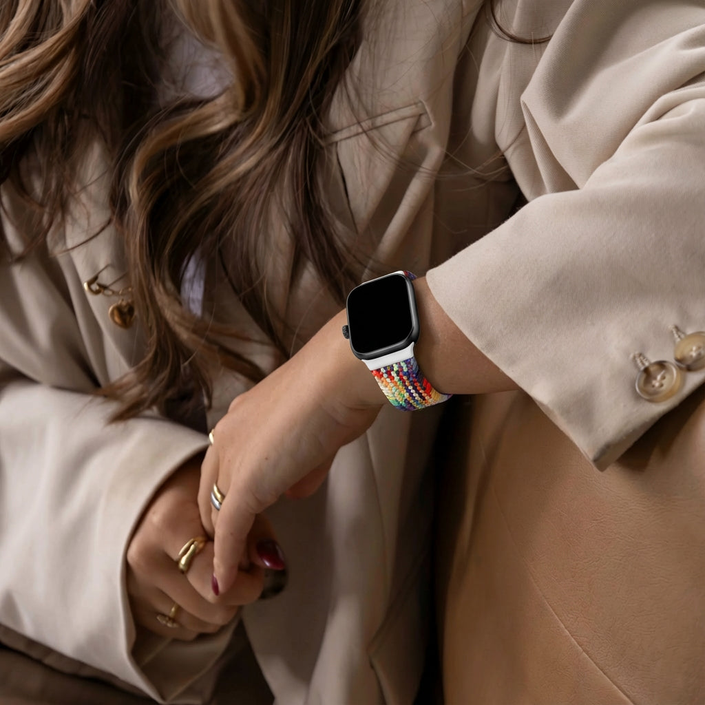 Redmi Watch 4 geweven bandje met D-buckle (regenboog)