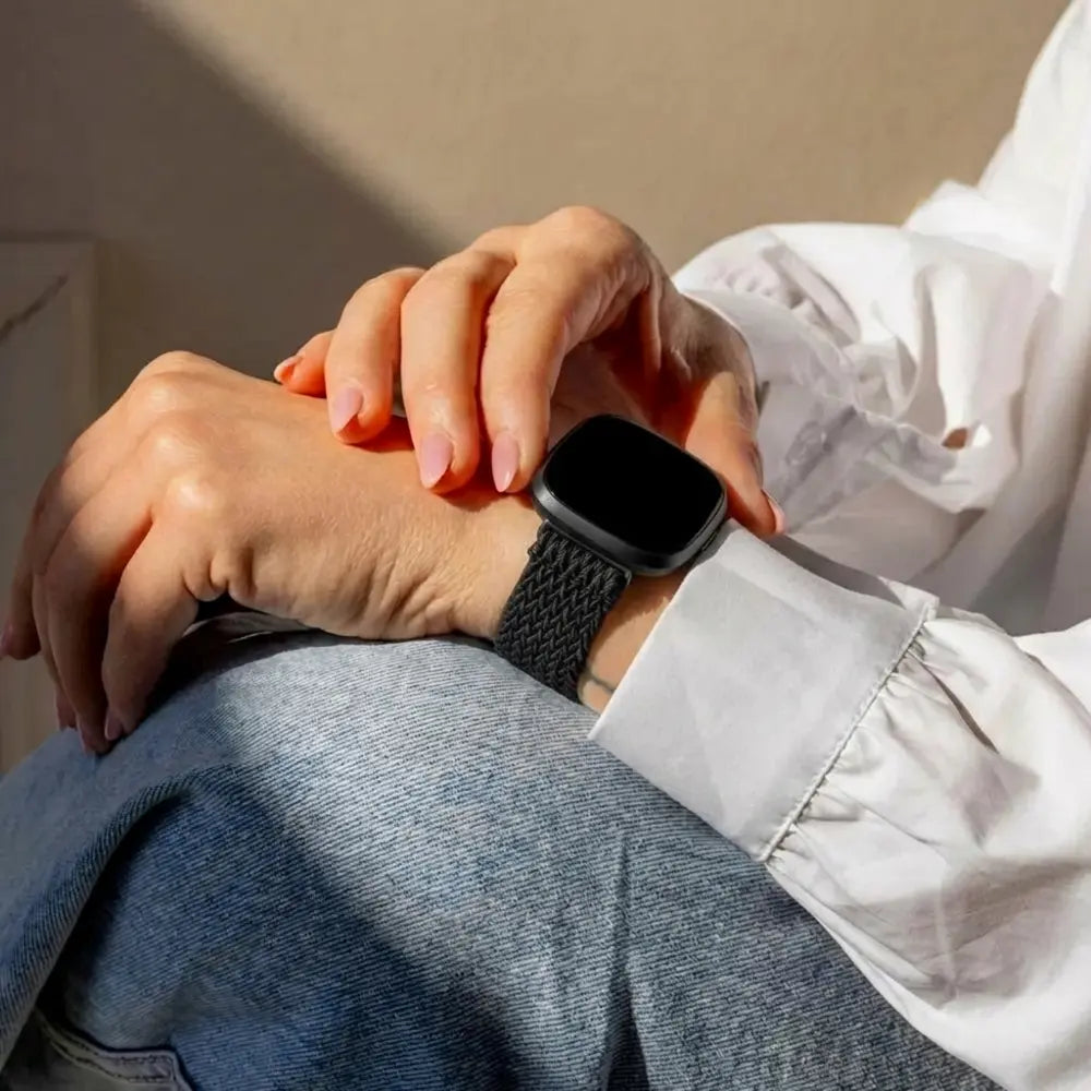 Fitbit Sense geweven bandje (zwart)