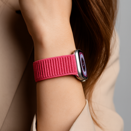 Apple Watch Ultra wave nylon bandje (watermeloen)