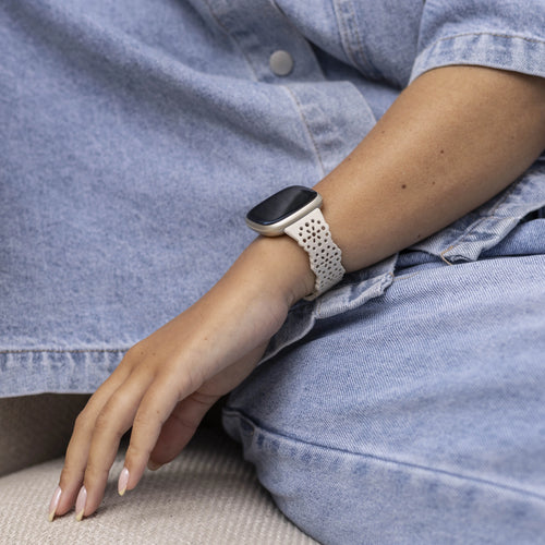 Fitbit Versa 3 siliconen bandje met patroon (zand roze)