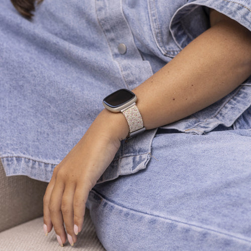 Fitbit Sense verstelbaar gevlochten bandje (lichtbeige)