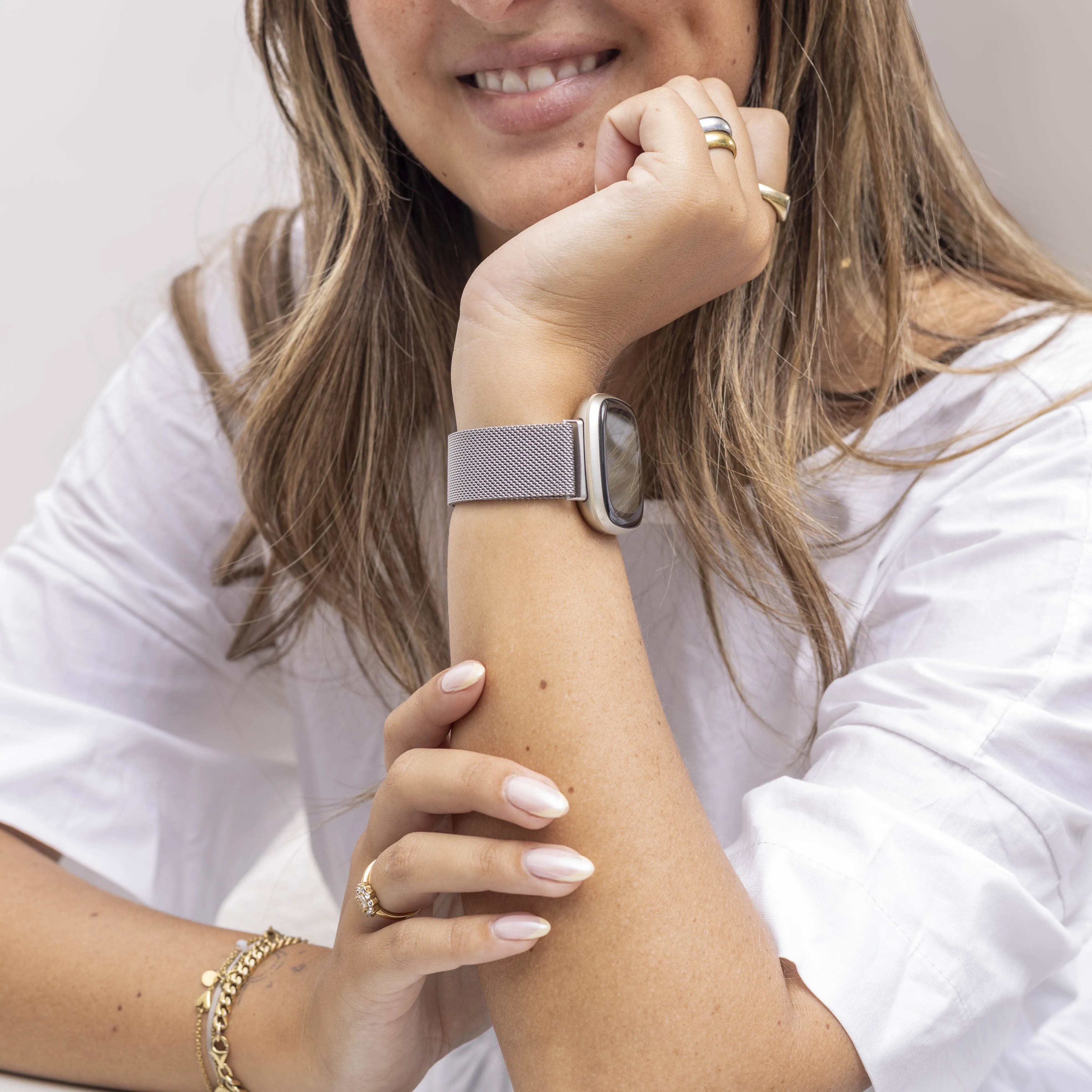 Fitbit Versa 3 Milanese band (zilver)