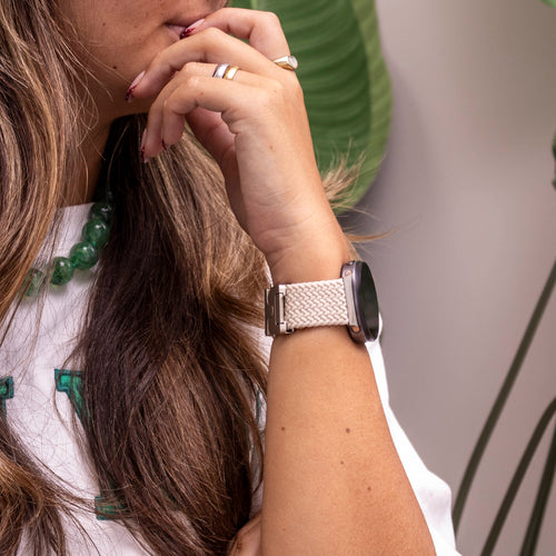  Samsung Galaxy Watch 8 - 44mm gevlochten band met P-buckle (sterrenlicht)