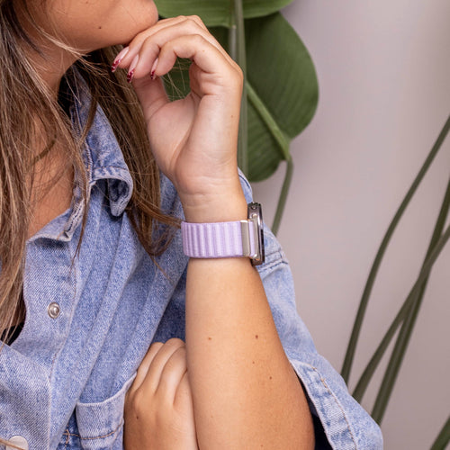 Samsung Galaxy Watch 9 - 44mm Wave Nylon Strap (Light Purple)