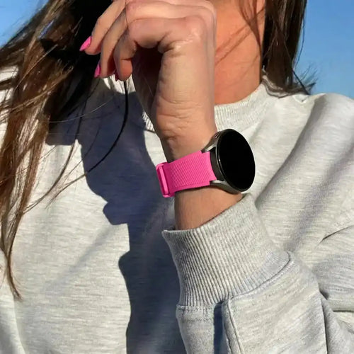 Amazfit Bip 3 (Pro) twill siliconen bandje (knalroze)