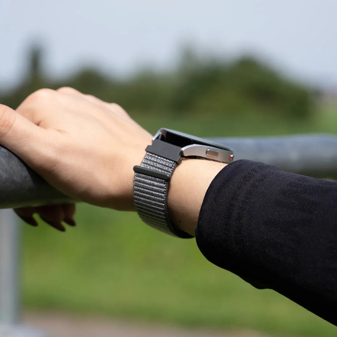 Coros Pace 2 nylon bandje (groen/grijs)