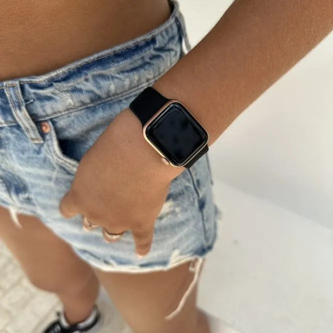 xoxo Wildhearts Apple Watch siliconen bandje (zwart)