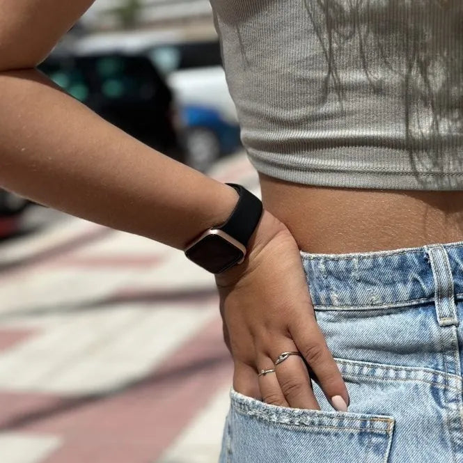 xoxo Wildhearts Apple Watch siliconen bandje (zwart)