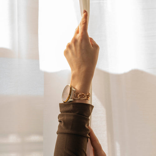 Huawei Watch GT 3 42mm steel chain band (rosé goud)