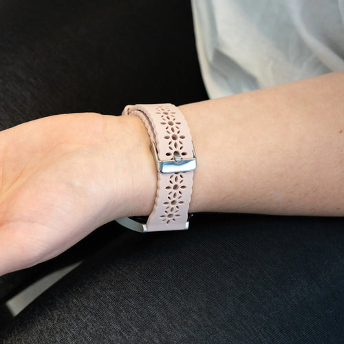 Bandz Oozoo Smartwatch 20mm siliconen band met bloemenpatroon (roze)