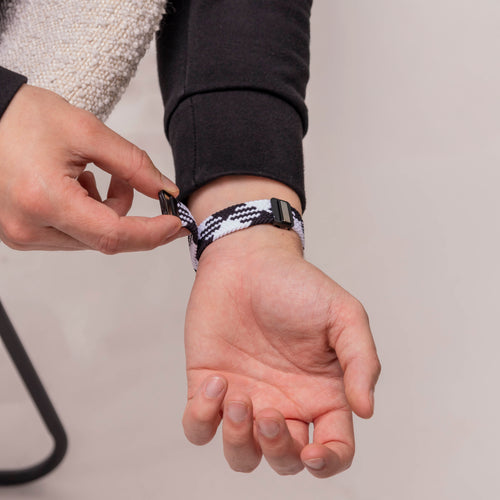Huawei Band 9 gevlochten bandje (mandala zwart)
