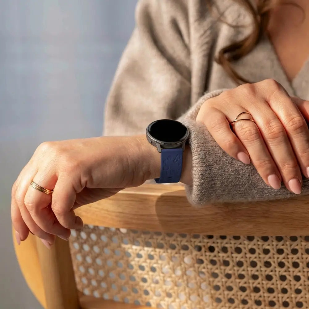 Bandz Garmin Vivomove Trend siliconen band 'Leopard' (donkerblauw)