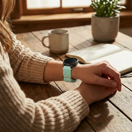 Braided Nylon Strap, turquoise, lifestyle photo