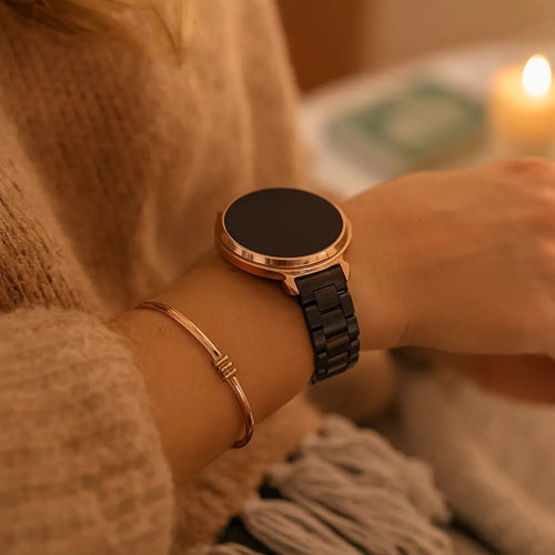 Bandz Garmin Lily 2 stalen band 'Classic' (zwart)