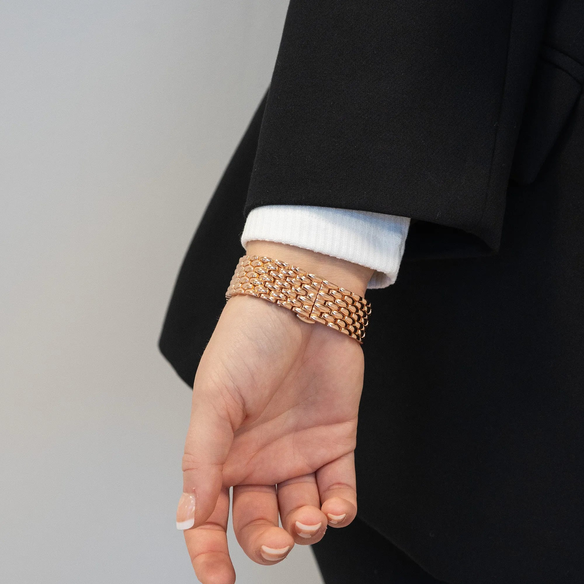 Bandz Coros Pace 2 stalen band 'Dragon' (rosé goud)