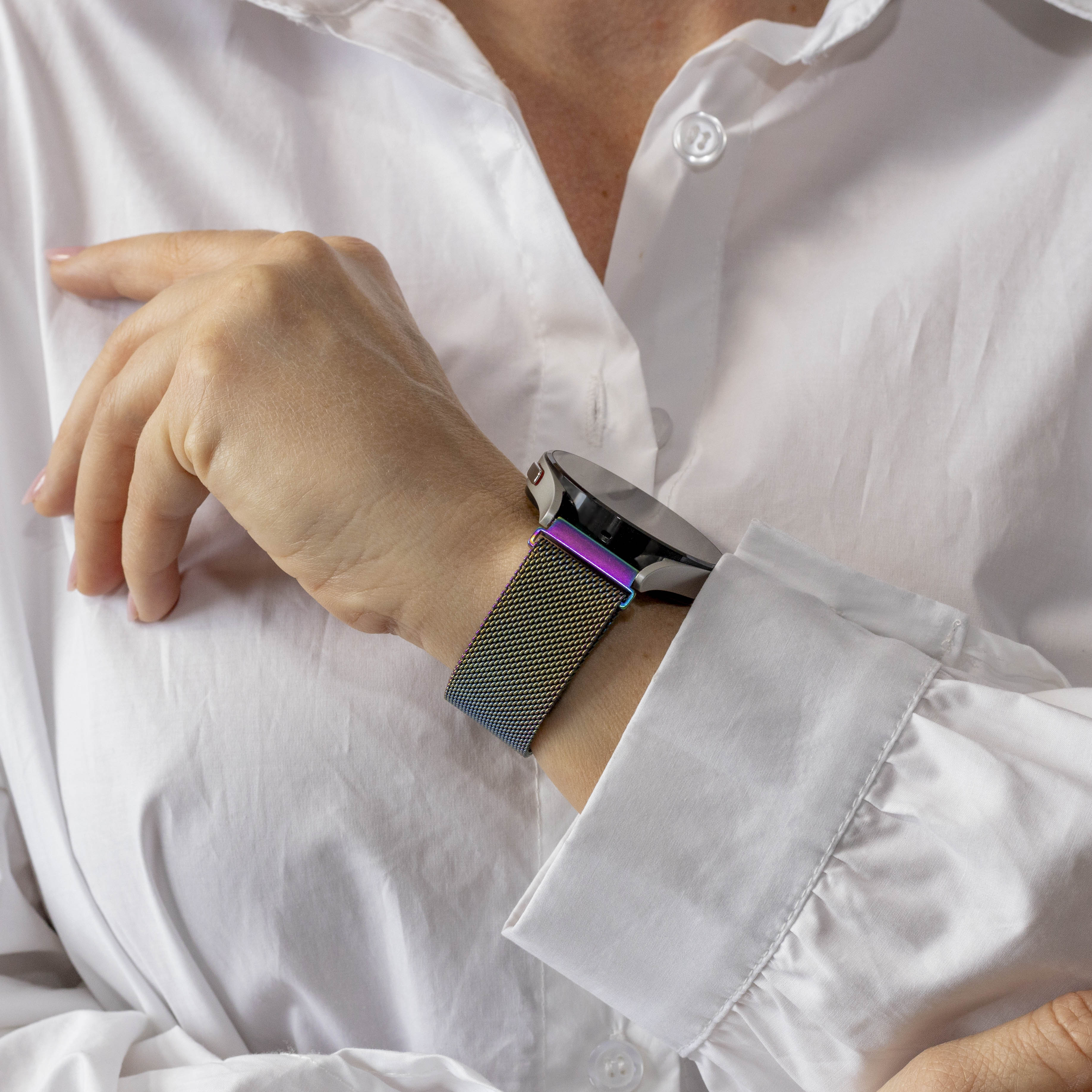 Samsung Galaxy Watch 5 Pro Milanese band (regenboog)