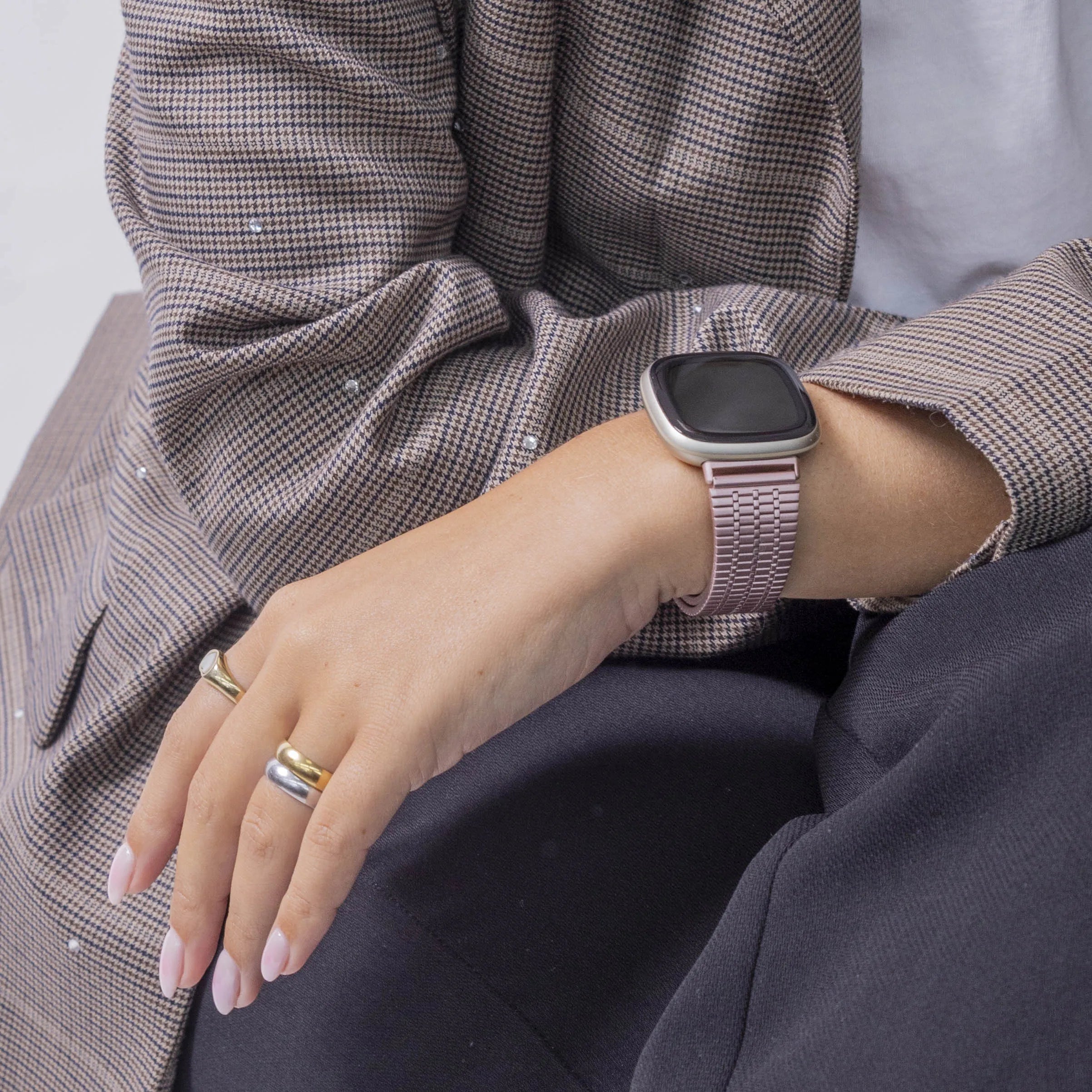 Fitbit Versa 3 roestvrij stalen band (rosé pink)