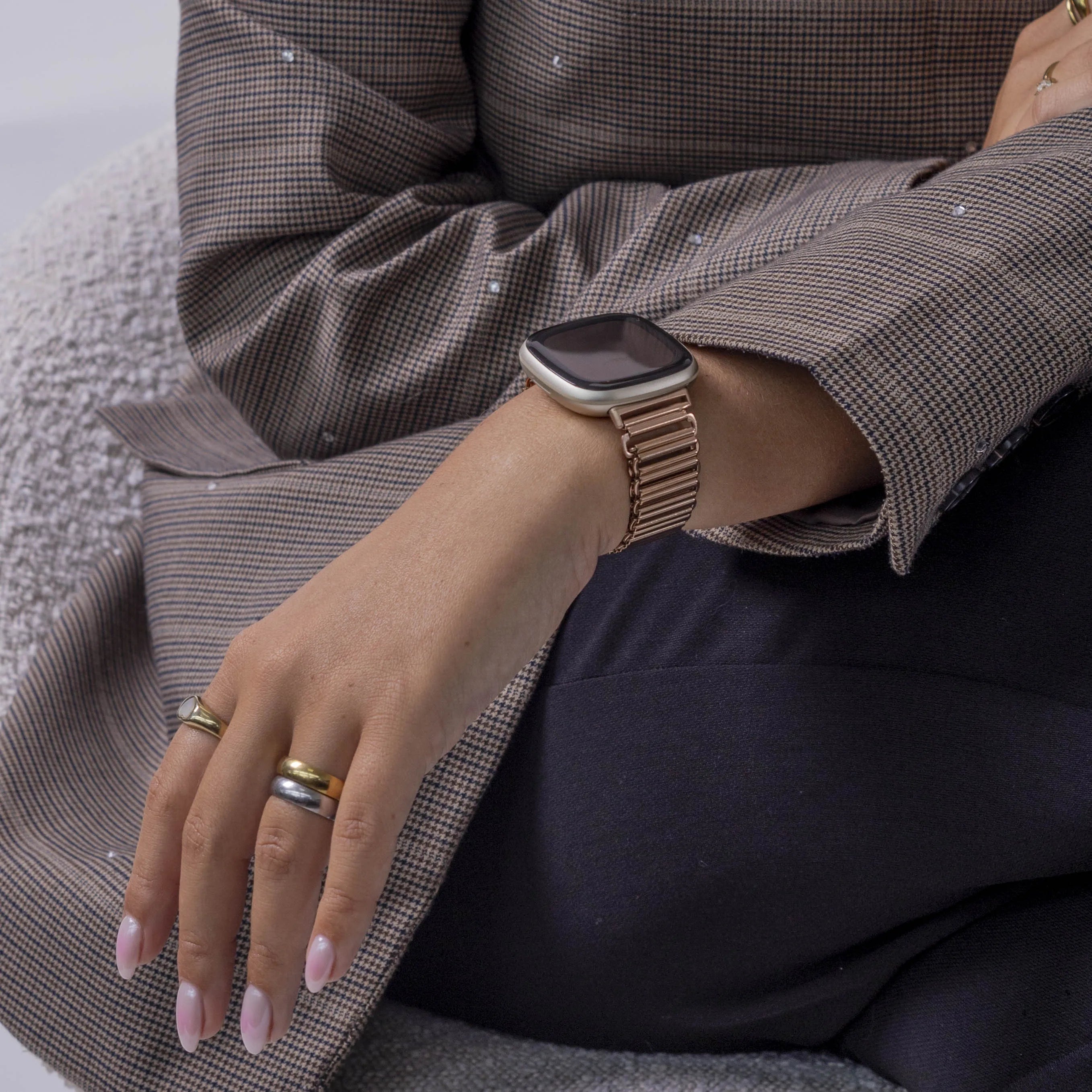 Fitbit Versa 3 stalen loop bandje (rosé goud)