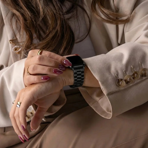 Apple Watch Presidential stalen band (zwart)