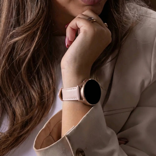Samsung Galaxy Watch 7 - 40mm 'one push' leren bandje (lichtroze)