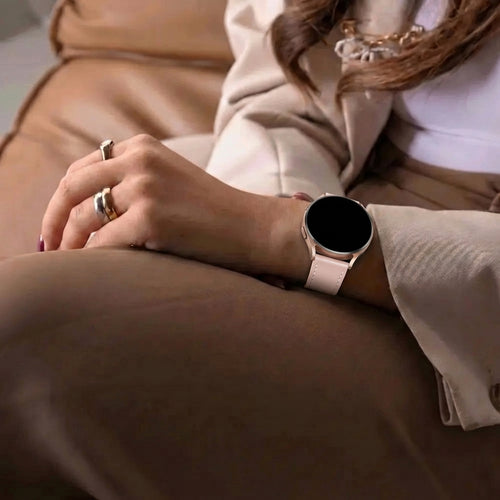 Samsung Galaxy Watch 7 - 40mm 'one push' leren bandje (lichtroze)