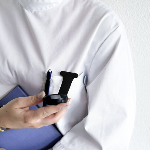 Silicone Nurse Fob, black, lifestyle photo