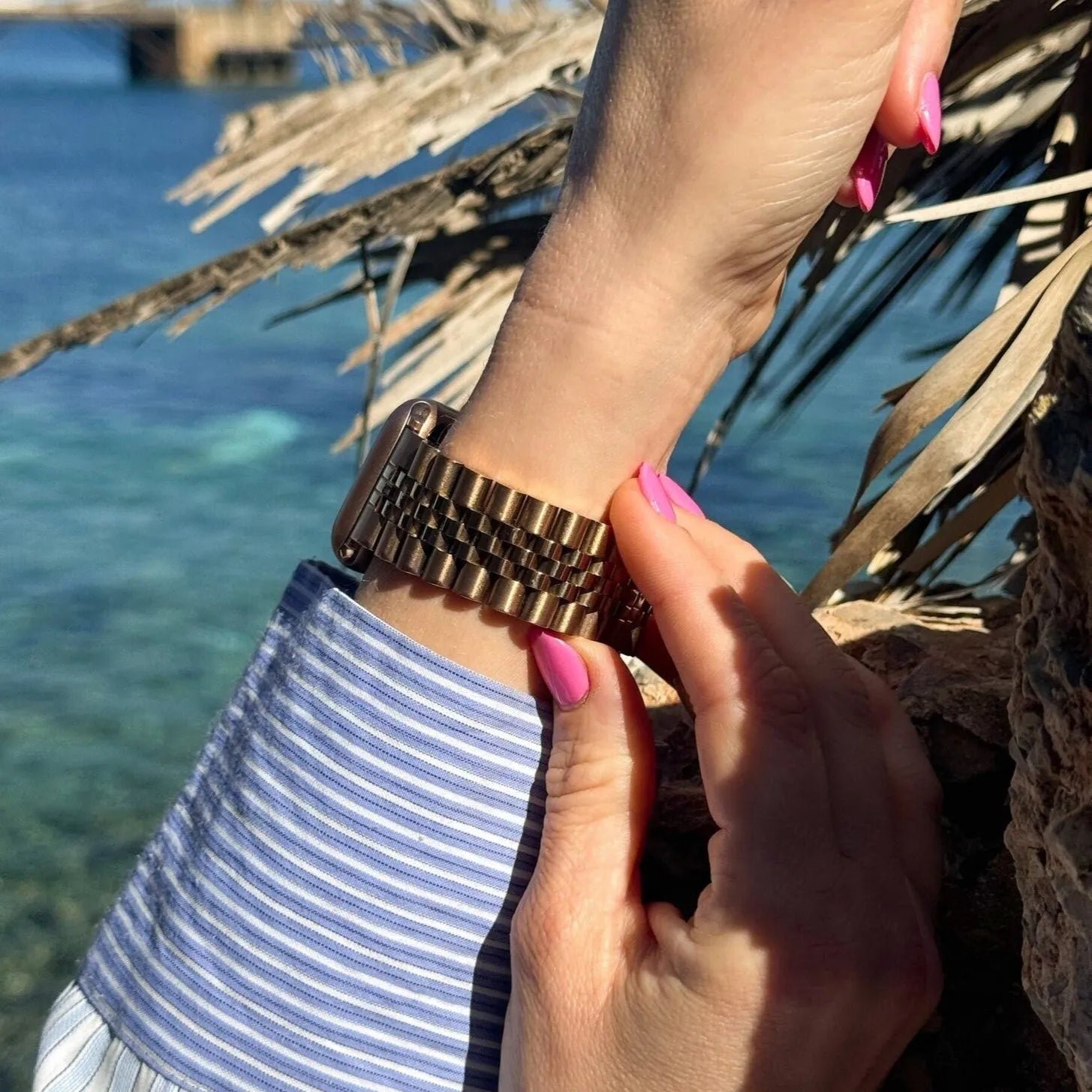 Apple Watch Jubilee stalen band (rosé goud)
