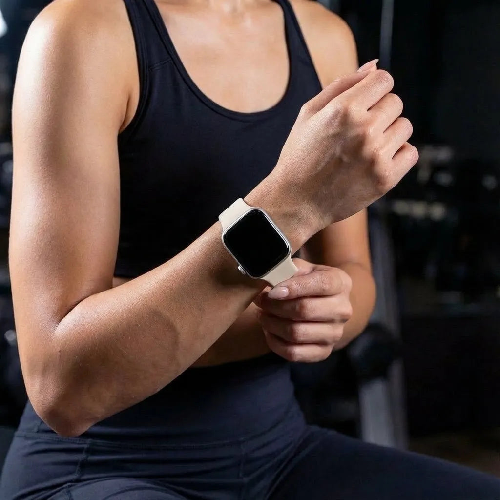 Bandz Apple Watch dual snap siliconen band (sterrenlicht)