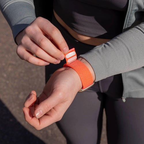 Fitbit Versa 3 nylon bandje (oranje)